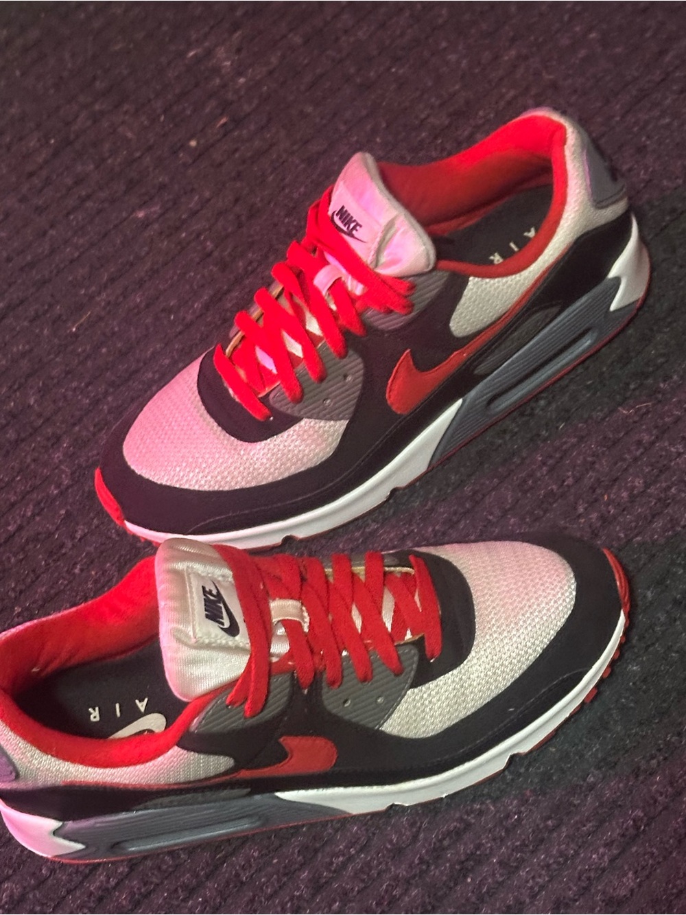 Nike Red, Black & White Air Max Sneakers